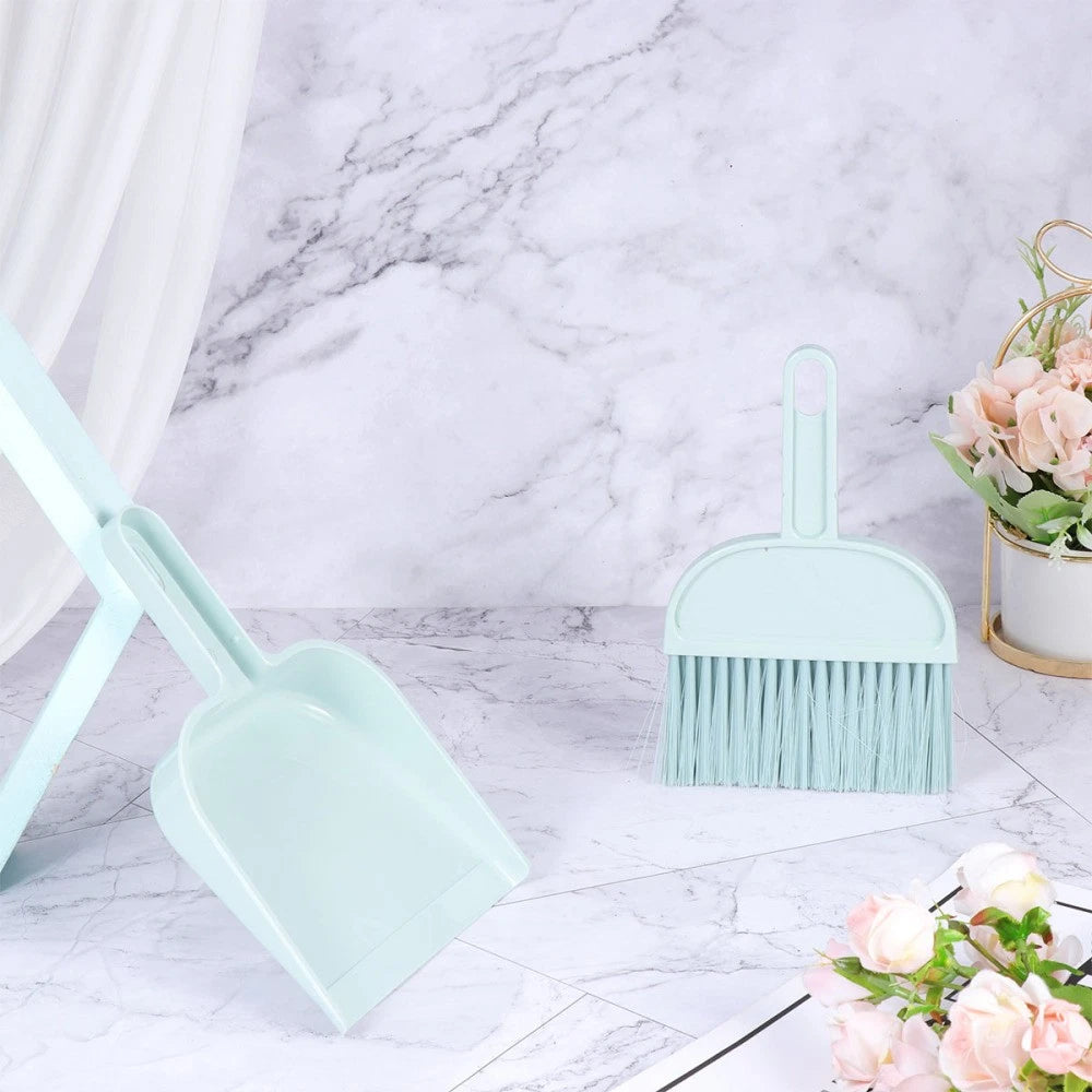 2 Sets Mini Dustpan Broom Small Brush Pet Cage Cleaning Supplies