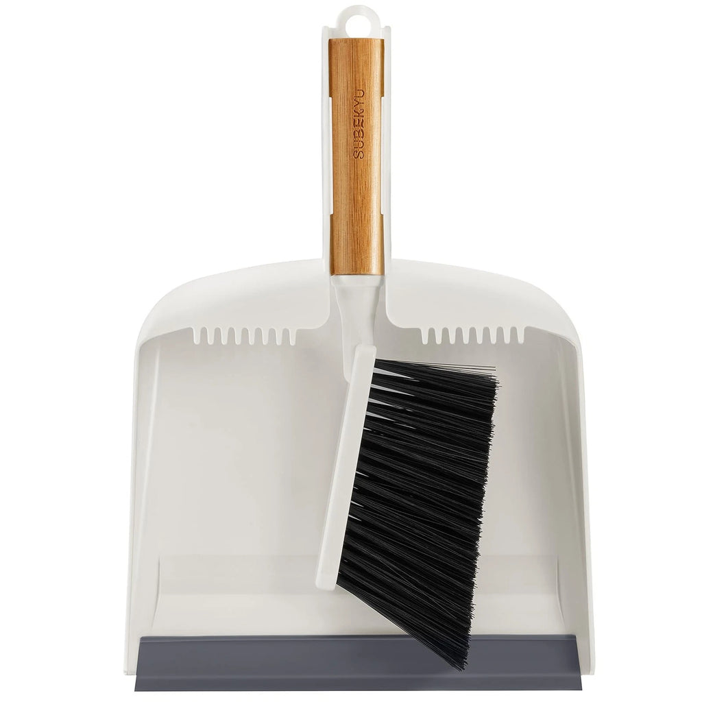 Dustpan and Brush Set with Bamboo Handle Hand Mini Broom and Dustpan Set Smal...