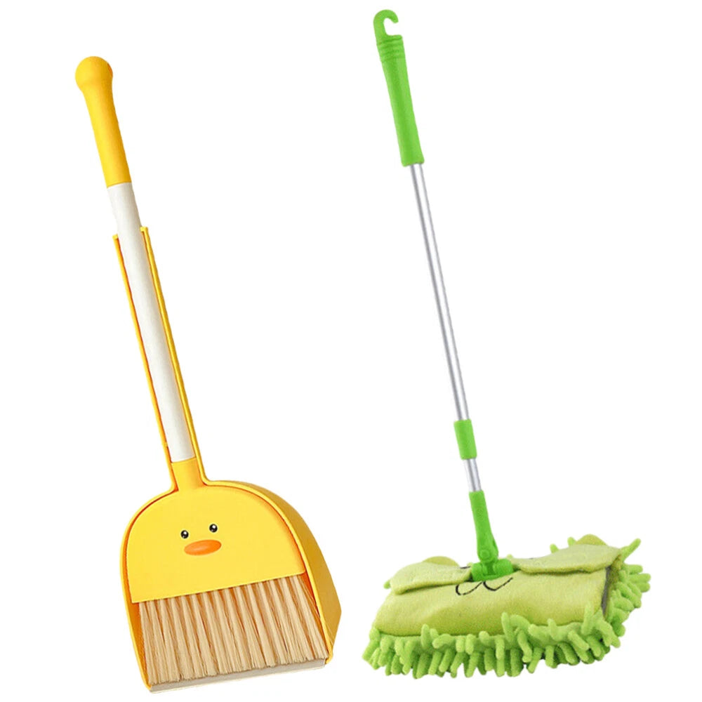 Children Cleaning Sweeping Play Set Kids Mop Broom Dustpan Home Cleaning Supply