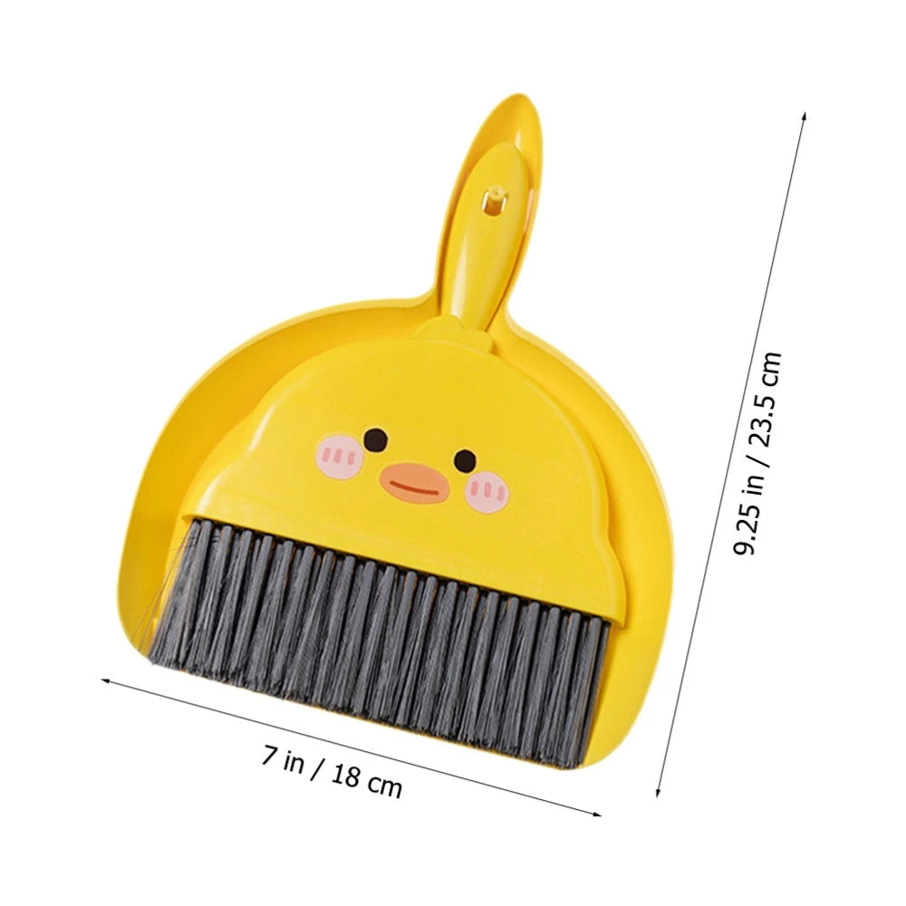 2 Sets Dustpan and Brush Mini Broom Pupils Child Sweeping Tool Desktop