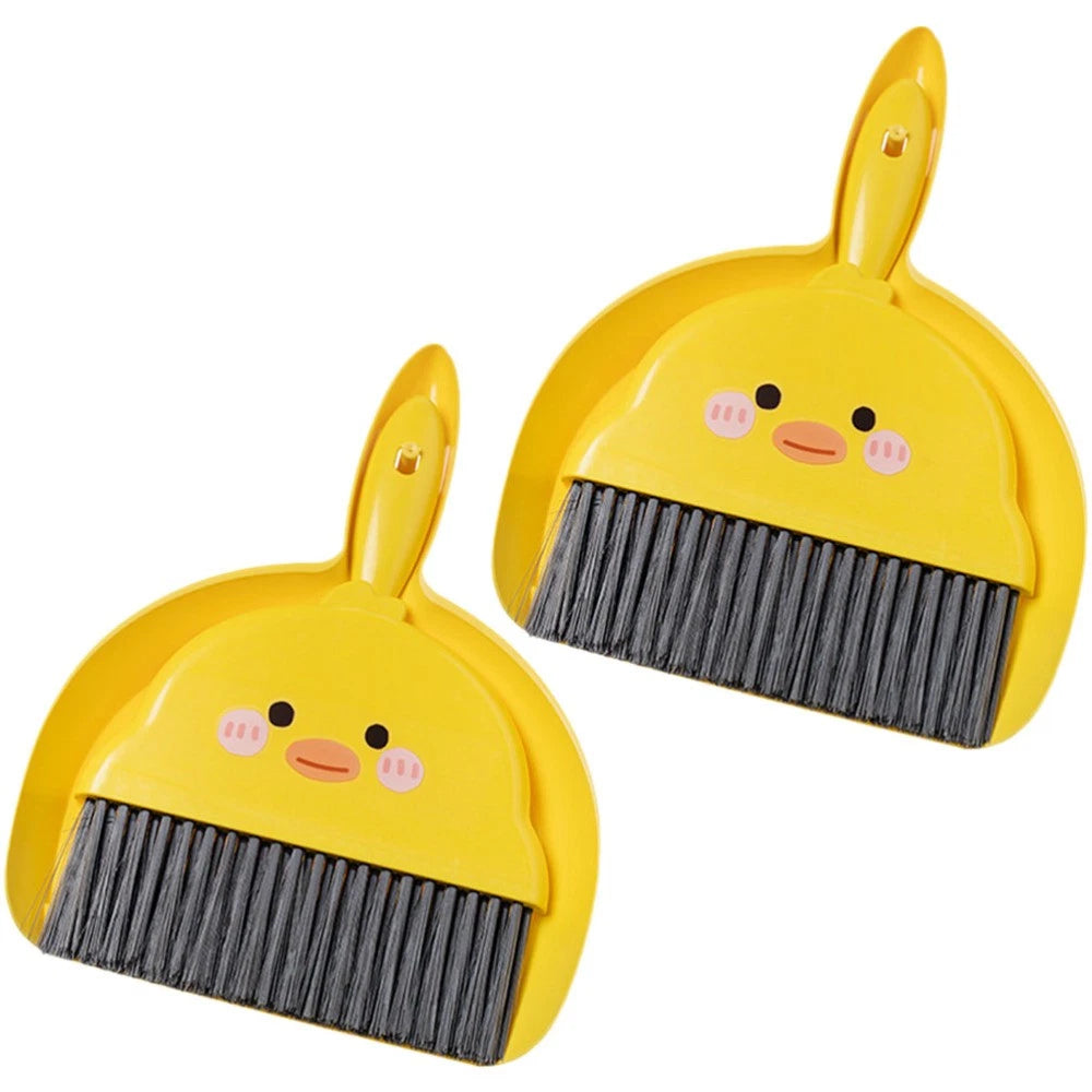 2 Sets Dustpan and Brush Mini Broom Pupils Desktop Table for Crumbs