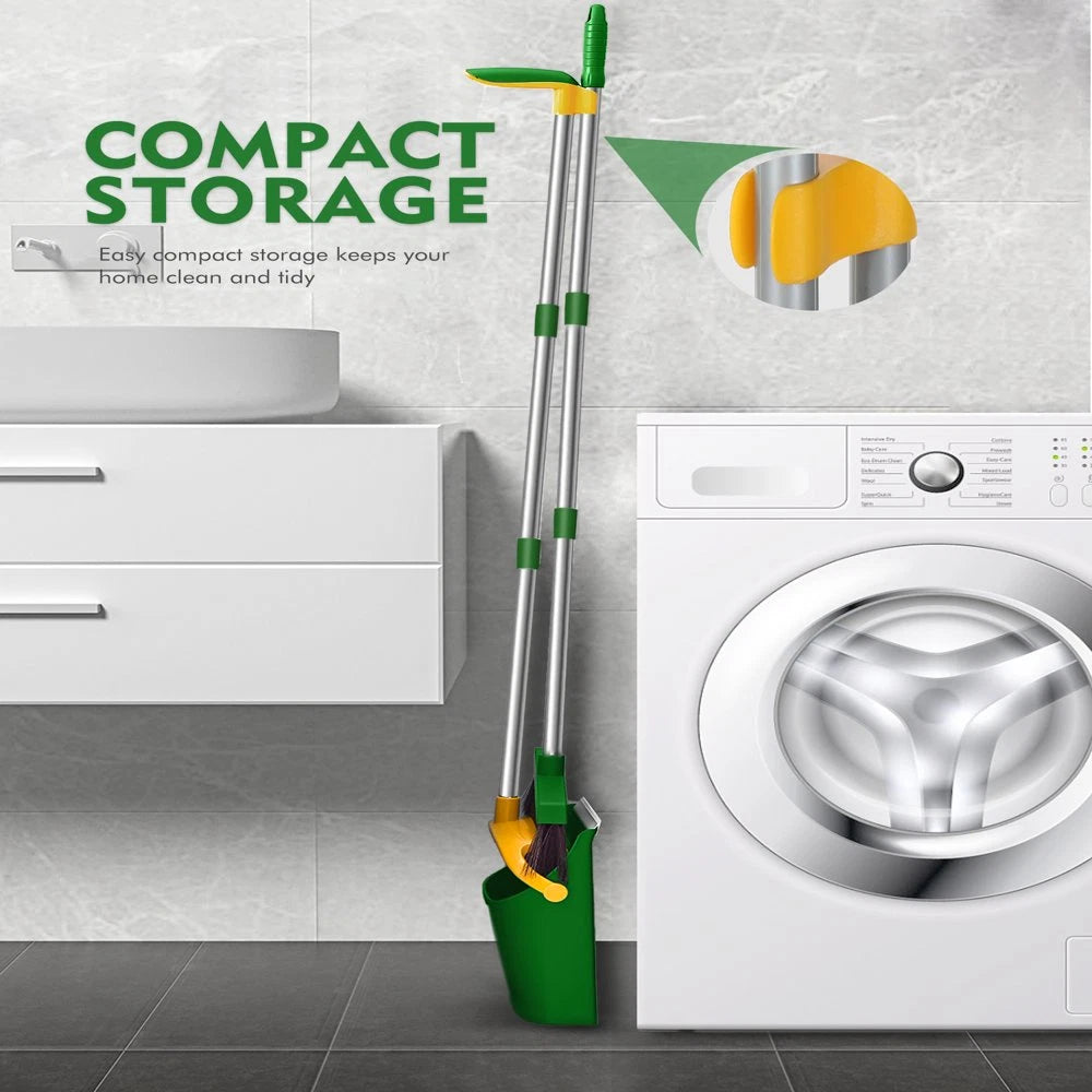 FVSA 51.2 Inches Long Handle Broom and Dustpan Set for Home, Broom and Dustpan C