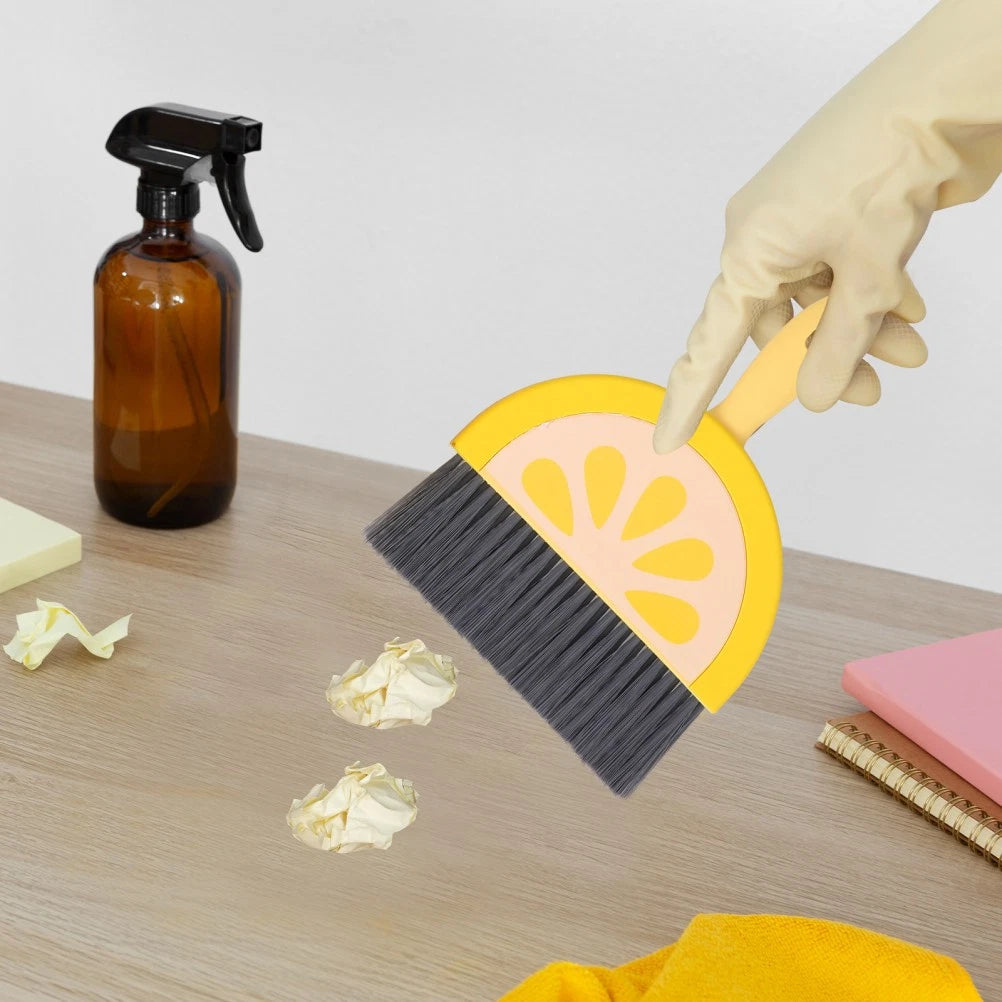 Mini Broom Set Office Brooms for Sweeping Indoor Small and Dust Pan