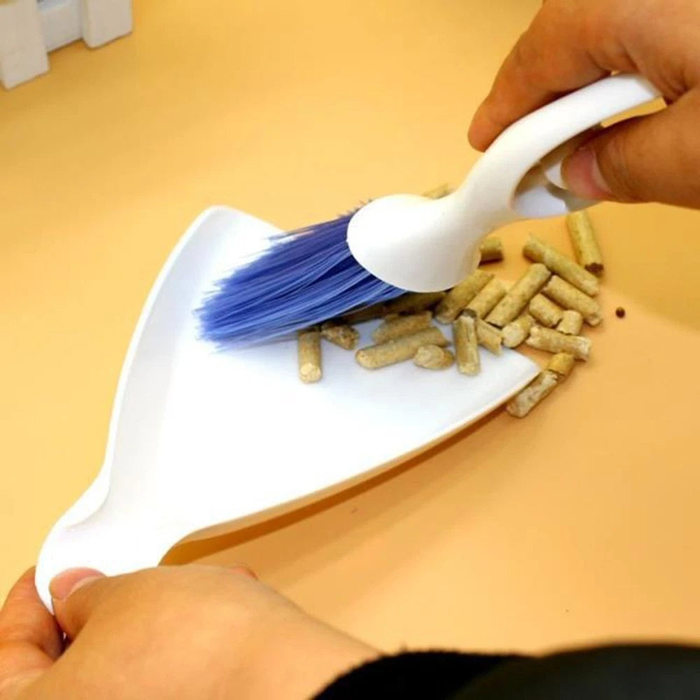 2 Sets Mini Dustpan Broom Cleaner Hamster Cage Animal Waste Cleaning