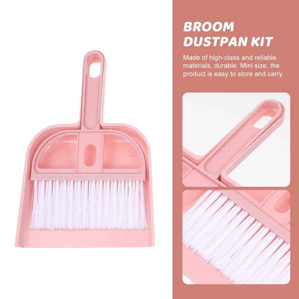 6 Sets Cleaning Artifact Small Broom and Dustpan Miniature Brush Bulk