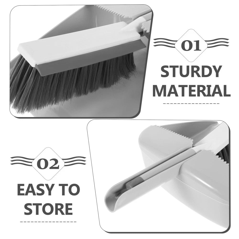 Mini Dustpan Broom Set Desktop and Brush Plastic with Small Hand