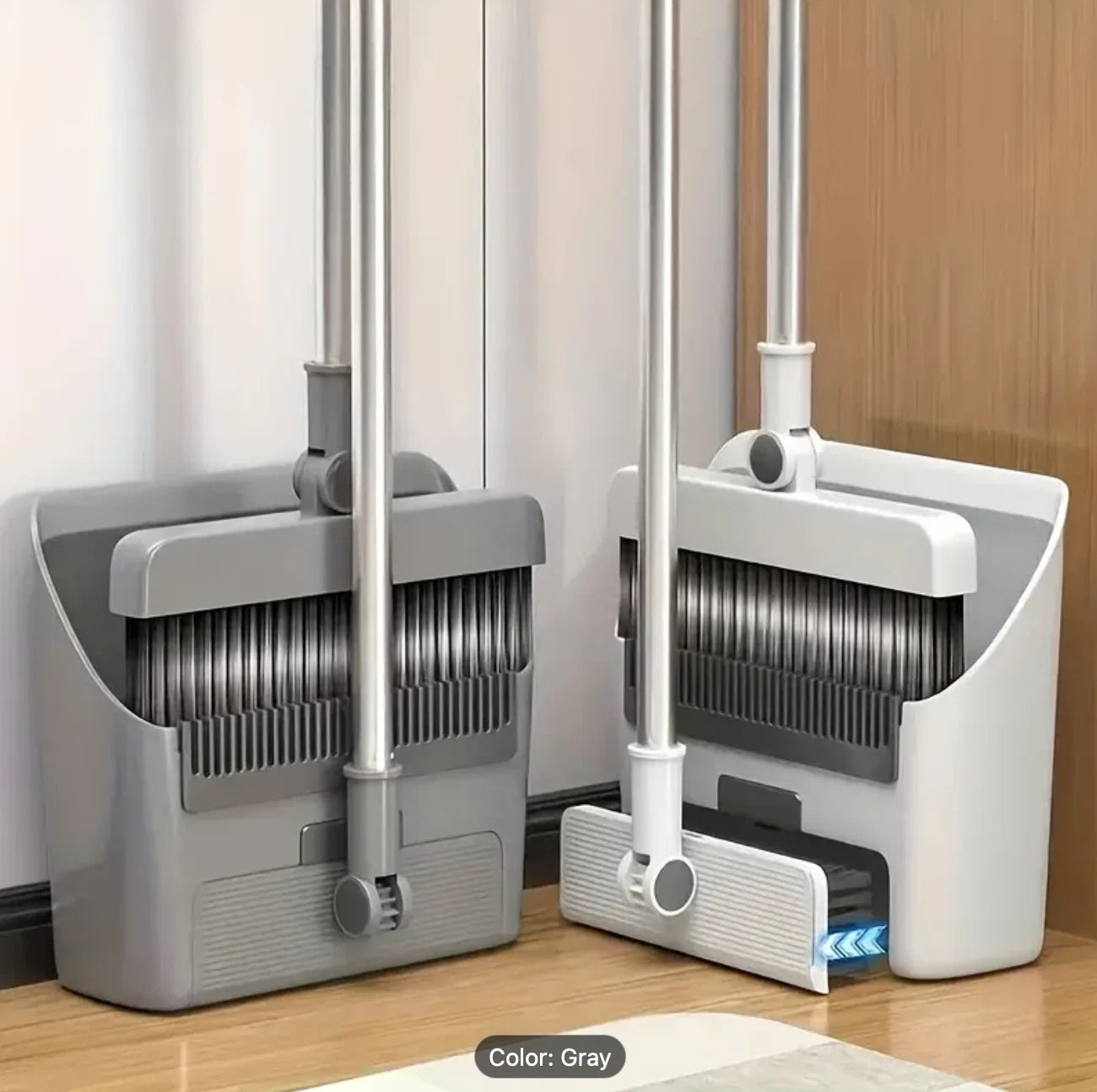 Broom and Dustpan Set, Adjustable Stainless Steel Office & Home Clean Tool