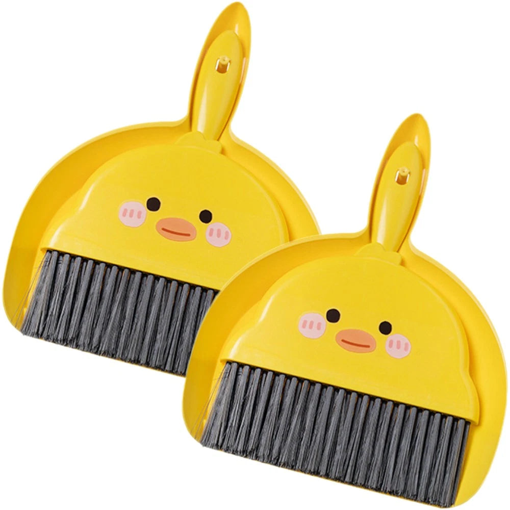 2 Sets Dustpan and Brush Mini Broom Pupils Desktop Table for Crumbs