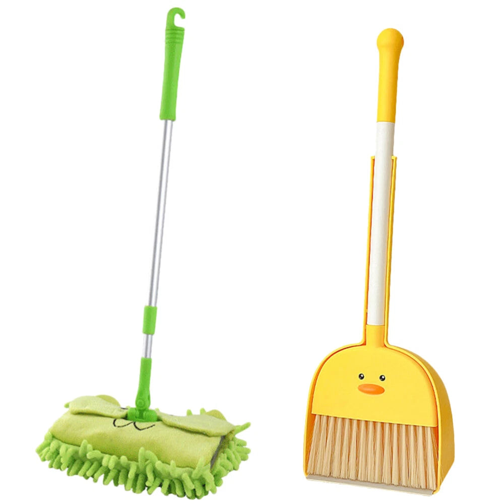 Children Cleaning Sweeping Play Set Kids Mop Broom Dustpan Home Cleaning Supply
