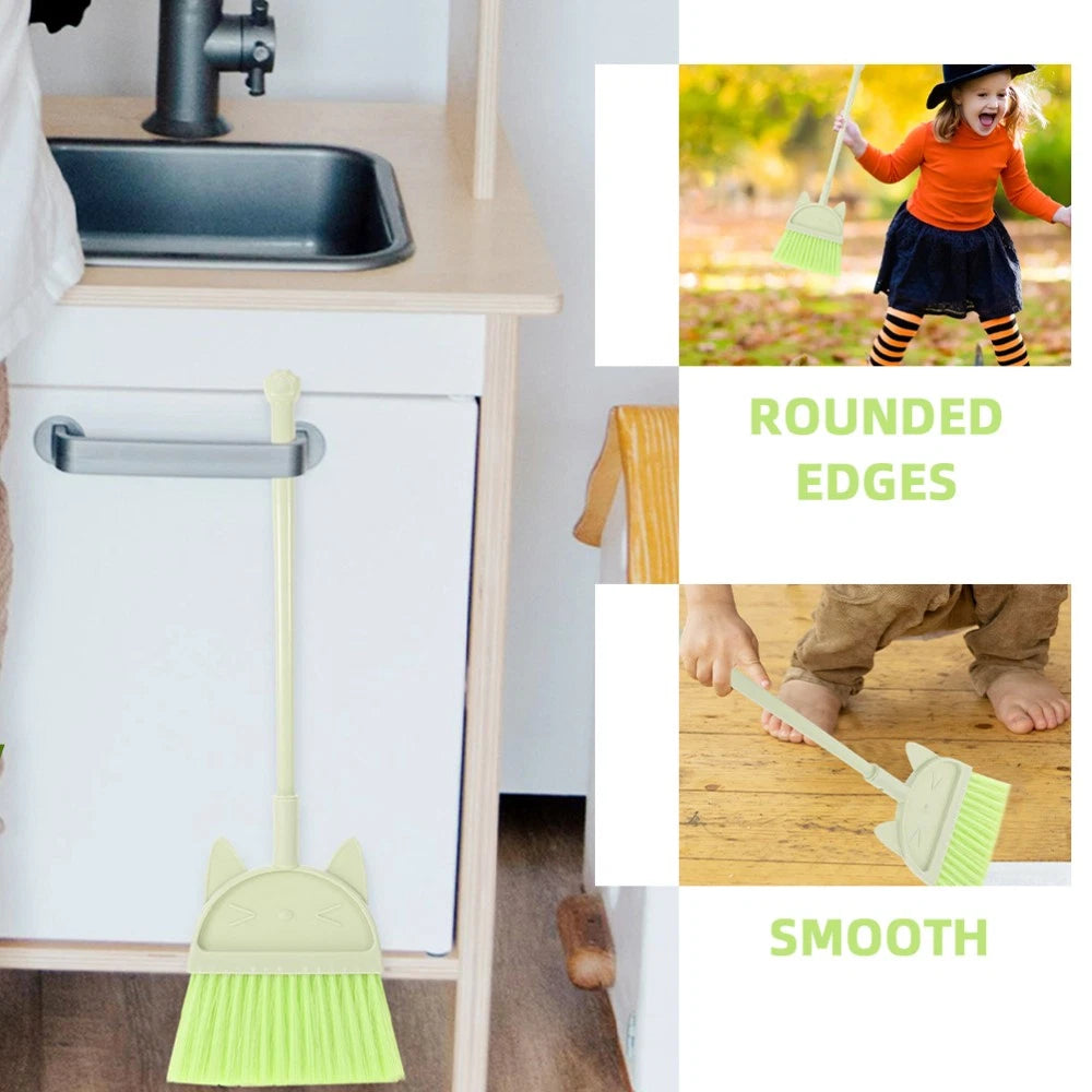 2 Pcs Children's Broom Set Toddler Kids Dustpan and Cleaning Toys