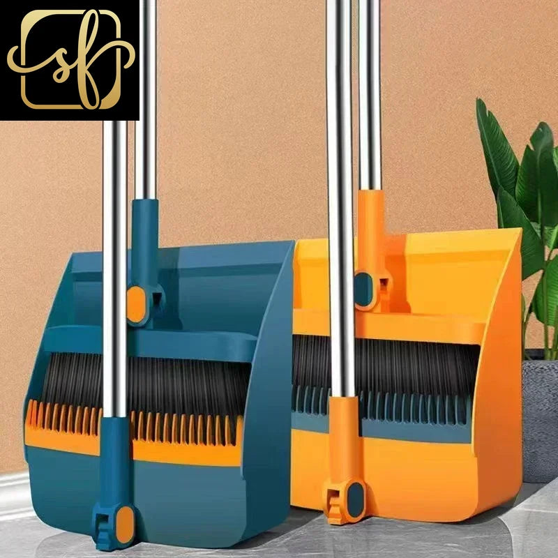 Kitchen Office New Folding Broom Dustpan Set Household Cleaning Tools Non-Stick