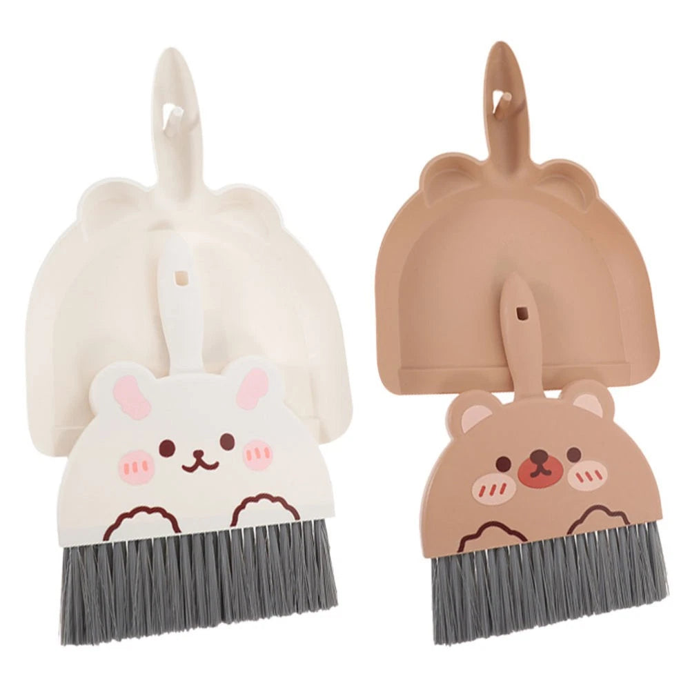 2 Set of Dustpan and Brush Set Small Broom and Dustpan Cleaning Set Portable