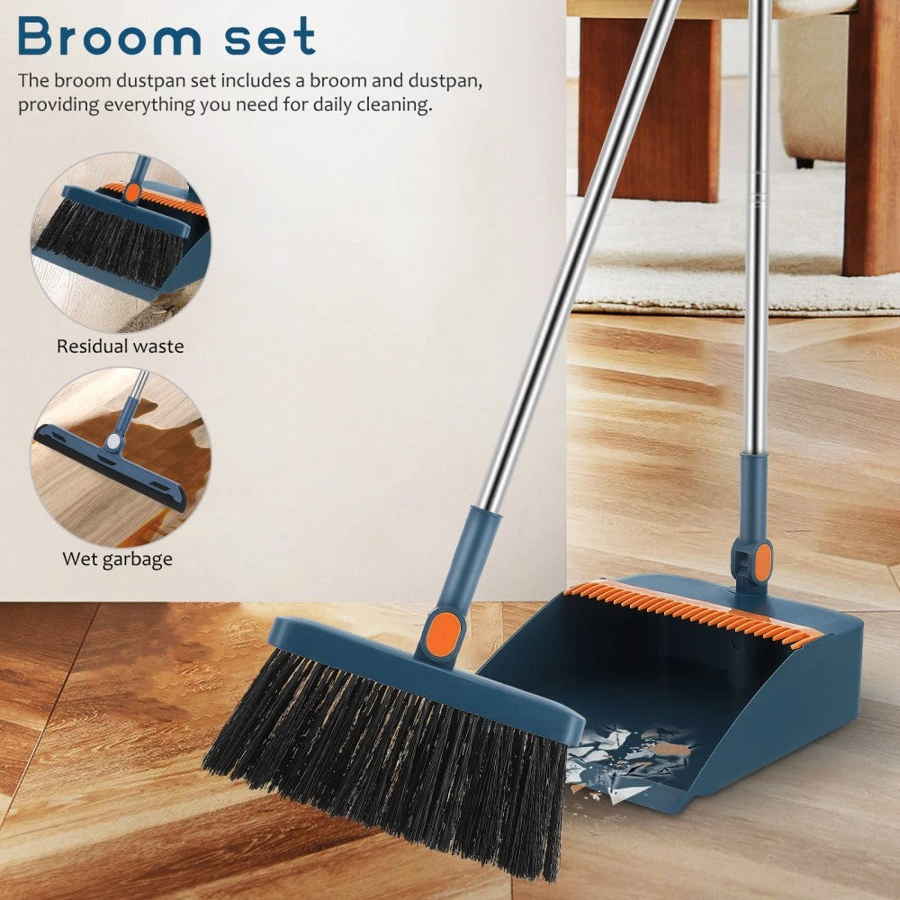 Indoor Cleaning Folding Broom Set Office Dad Dustpan Brooms with Dustpans