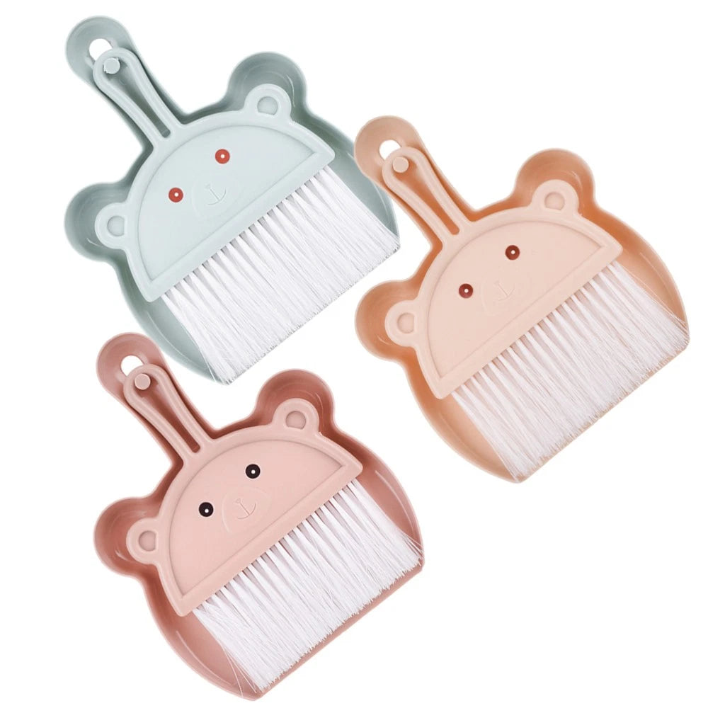3 Sets Cartoon Broom Dustpan Household Dustpan Portable Broom-