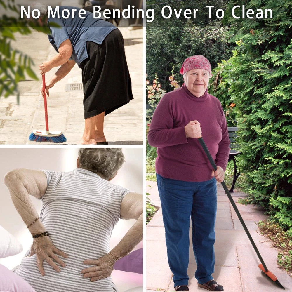 JEHONN Broom and Dustpan Set for Home, Long Handle Lightweight Broom Set with Co