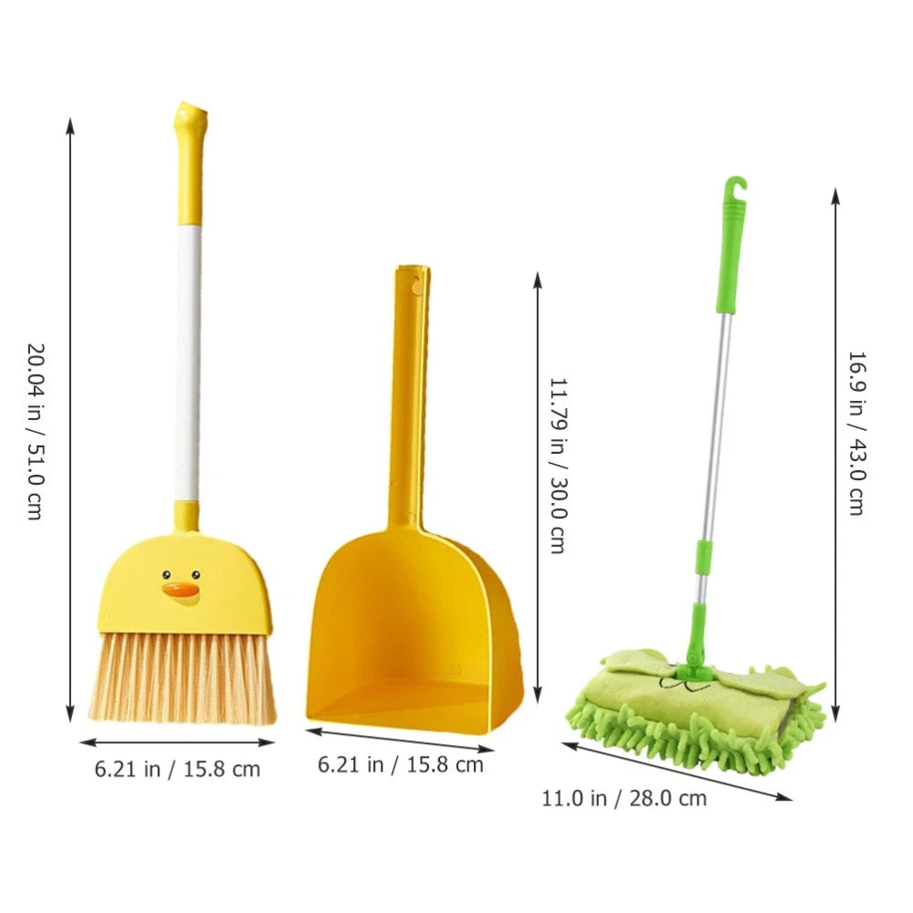 Children Cleaning Sweeping Play Set Kids Mop Broom Dustpan Home Cleaning Supply