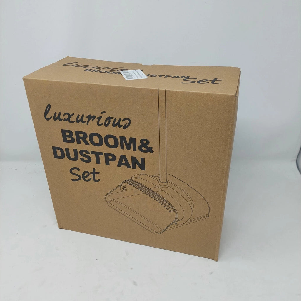 Sage Green Broom And Dustpan Set Foldable Extendable Floor Cleaning Tools