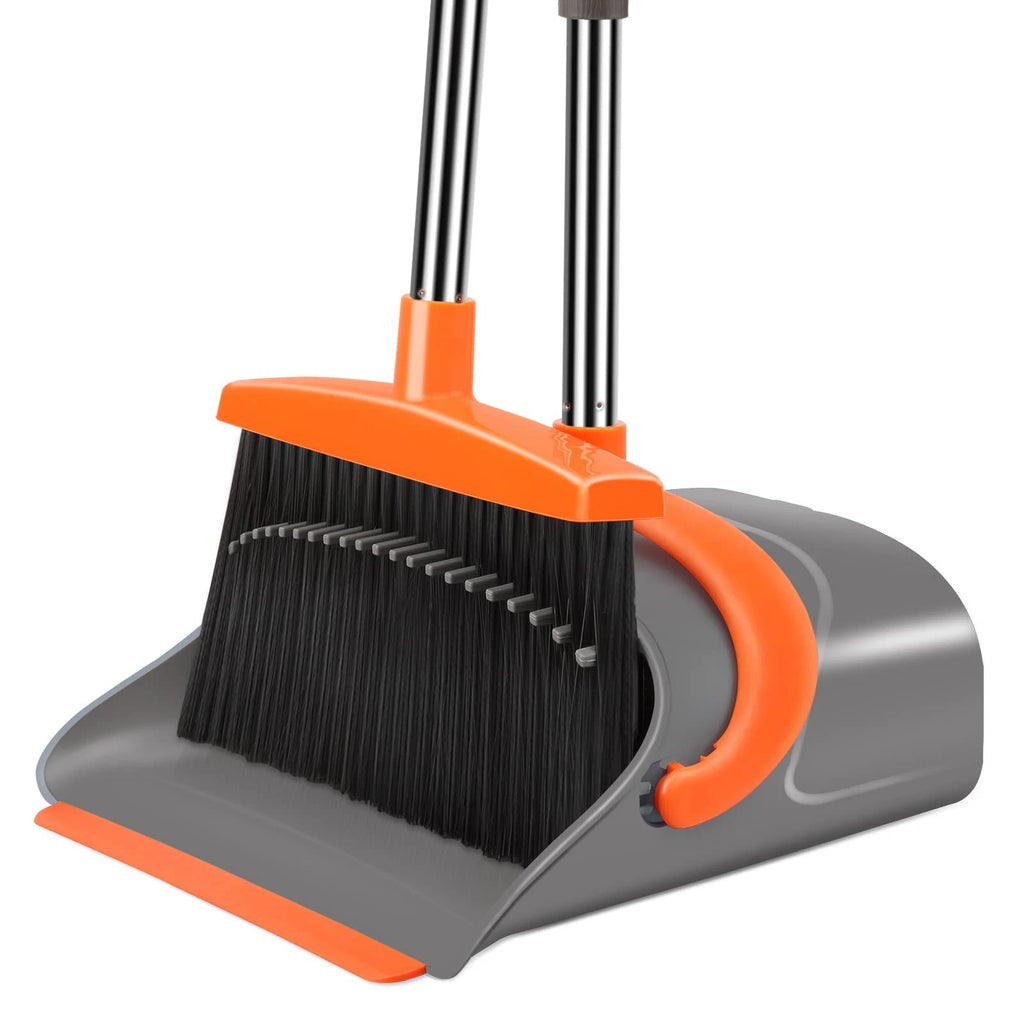 Broom and Dustpan Set for Home and Office Long Handle Indoor Outdoor