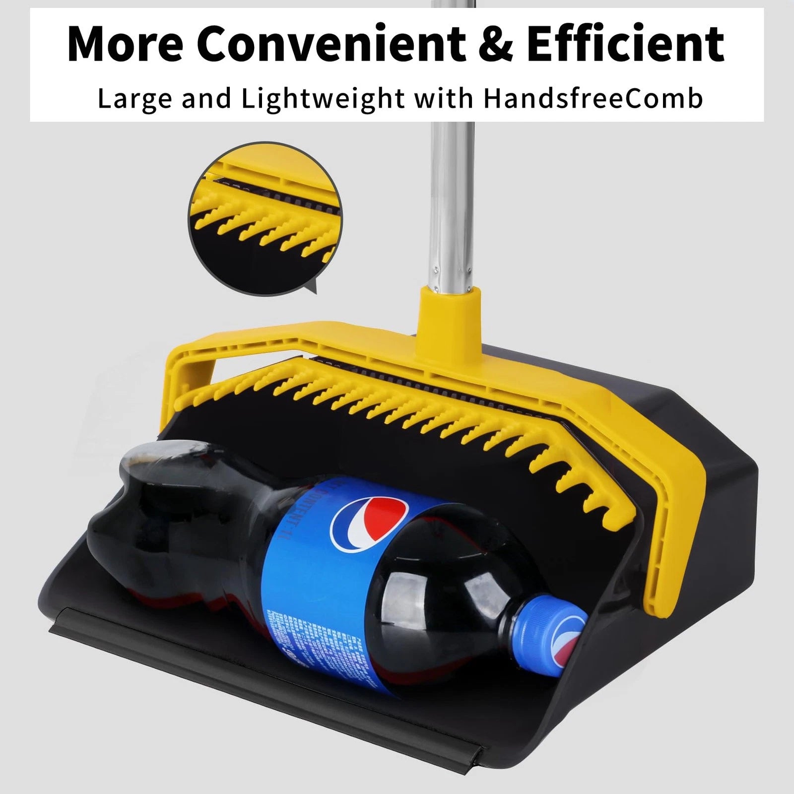 Tiumso Broom with Dustpan Combo Set, Brooms and Dustpans Sets with 51'' Long ...