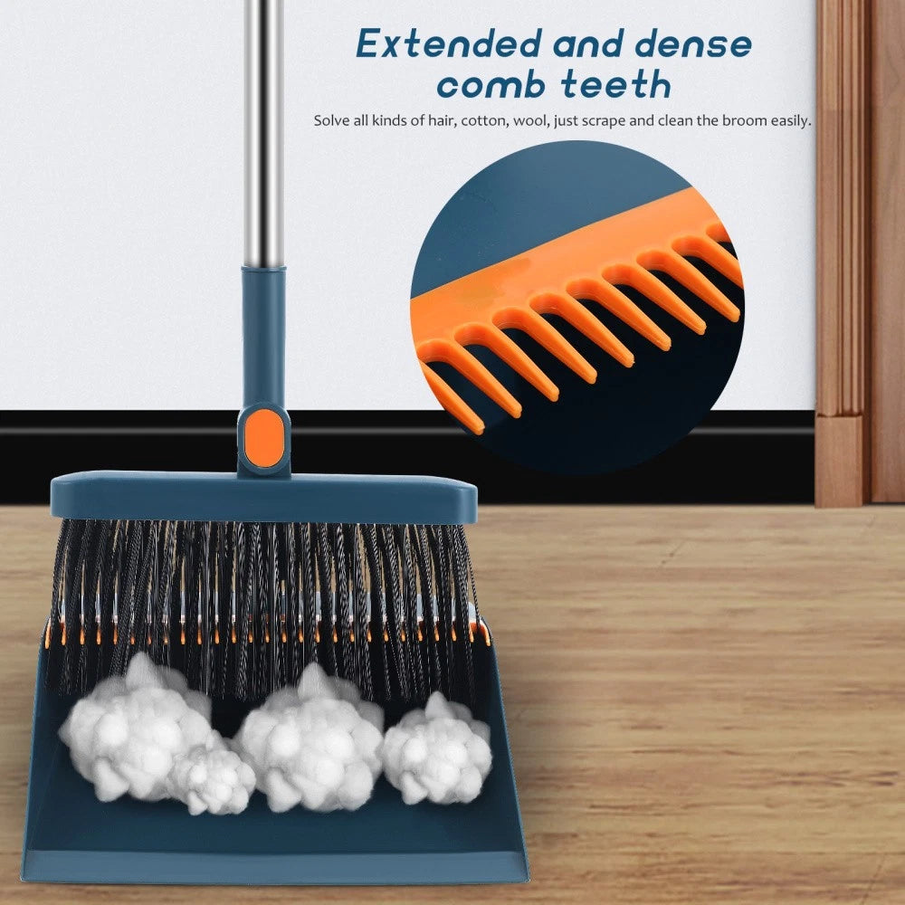 Indoor Cleaning Folding Broom Set Office Dad Dustpan Brooms with Dustpans
