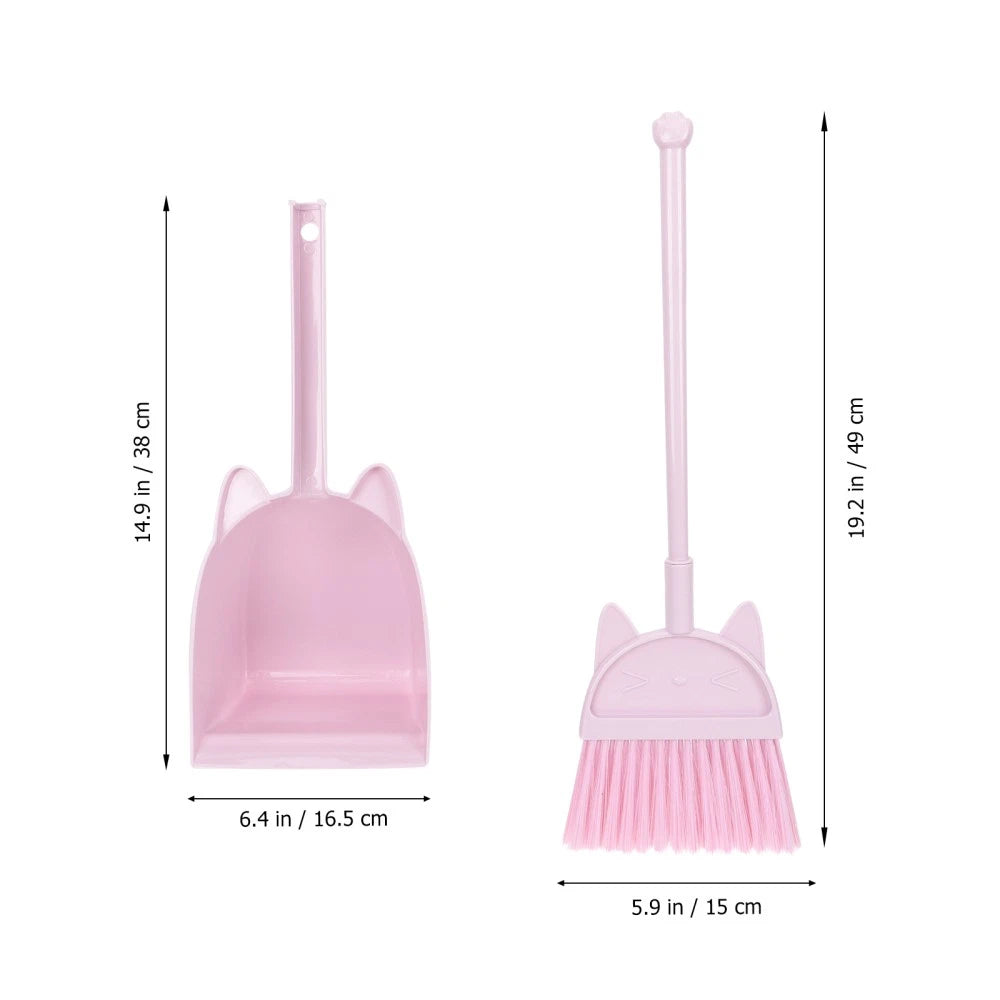 Children's Broom Set Small Dust Pan Kids Cleaning Girls Mini Brooms for