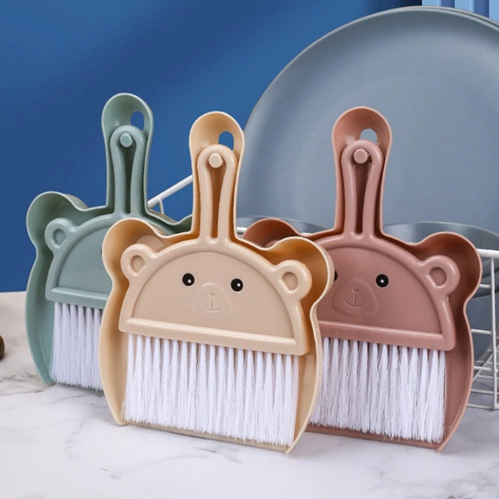 3 Sets Cartoon Broom Dustpan Household Dustpan Portable Broom-