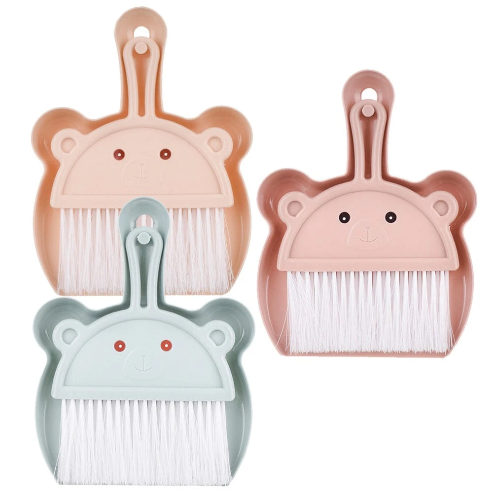 3 Sets Cartoon Broom Dustpan Household Dustpan Portable Broom-