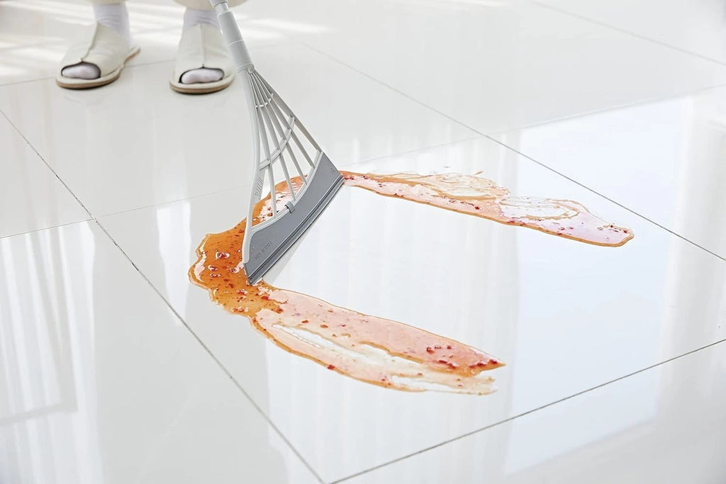 Versatile Silicone Broom and Dustpan Set with One-Click Open for Quick Cleanups