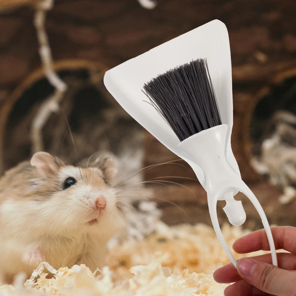 Cleaning Tool Set Small Dust Pan and Brush Broom with Hamster Cage Accessories