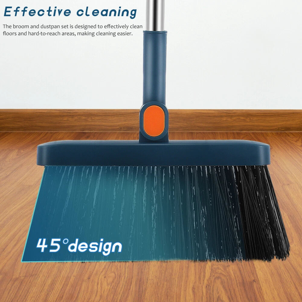 Stand up Broom Cleaning Mop Push Folding Set Floor 3 Piece Child