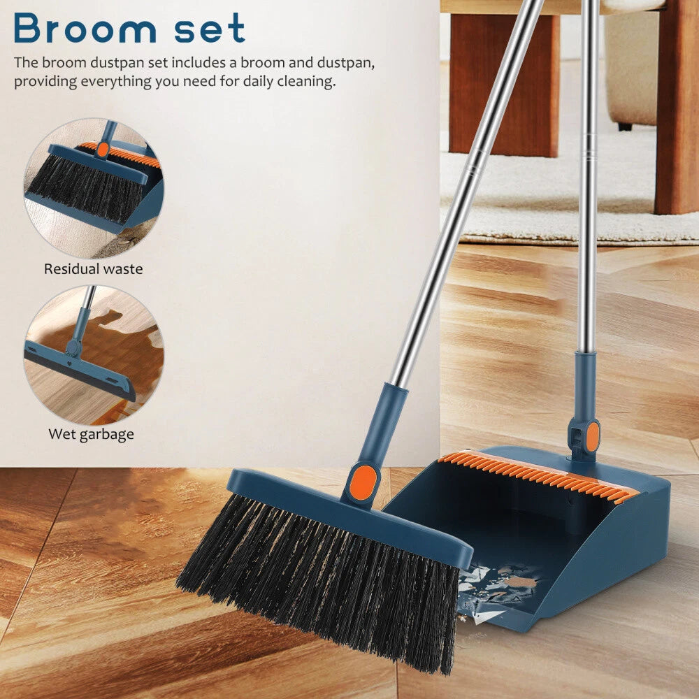 Stand up Broom Cleaning Mop Push Folding Set Floor 3 Piece Child
