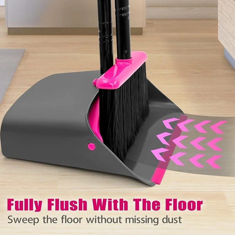 Long Handle Broom Dustpan Set Lightweight Upright Cleaning Combo Stand Up Tool