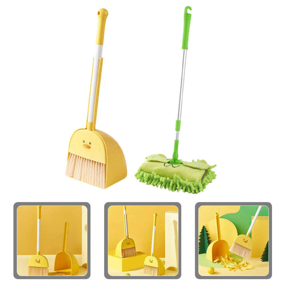 Children Cleaning Sweeping Play Set Kids Mop Broom Dustpan Home Cleaning Supply
