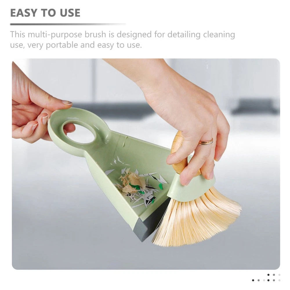 Mini Broom Dustpan Set Duster for Car Air Vent Computer Cleaning Brush