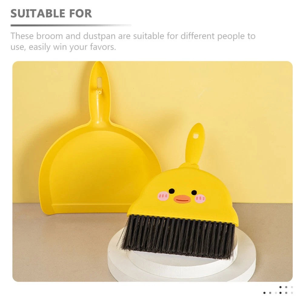 2 Sets Dustpan and Brush Mini Broom Pupils Child Sweeping Tool Desktop