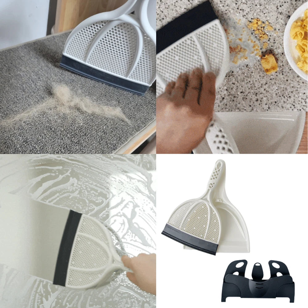 Small Broom Brush Dustpan set Silicone Scraper Squeegee Wiper Floor Sweeper