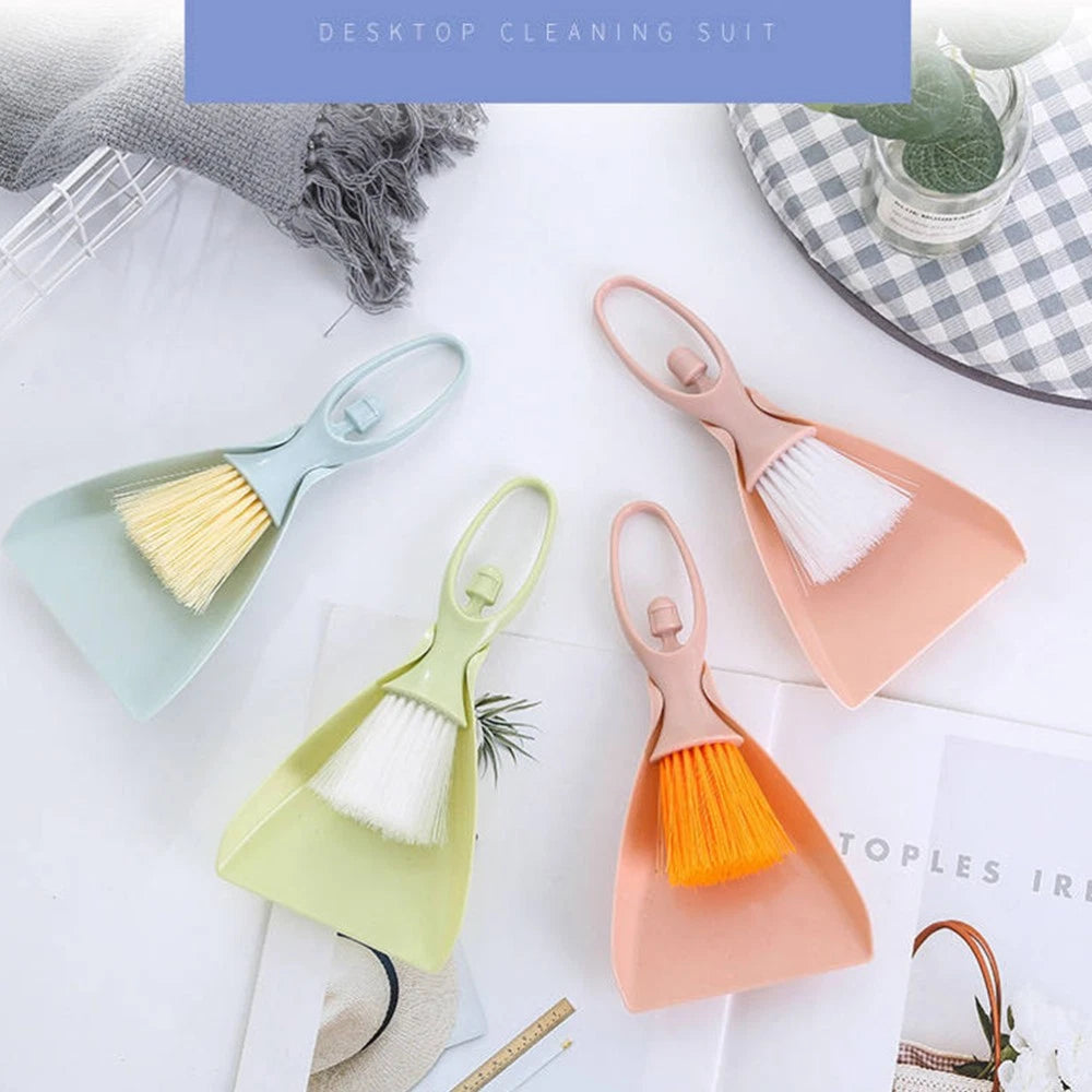 4 Sets Mini Broom Dustpan Brush and Toddler Portable for Desktop Cleaning