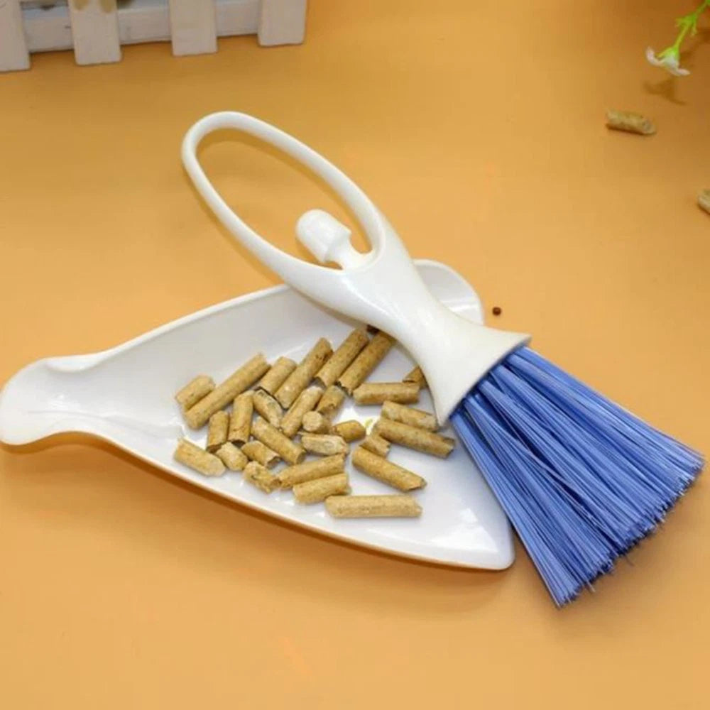 2 Sets Mini Dustpan Broom Cleaner Hamster Cage Animal Waste Cleaning