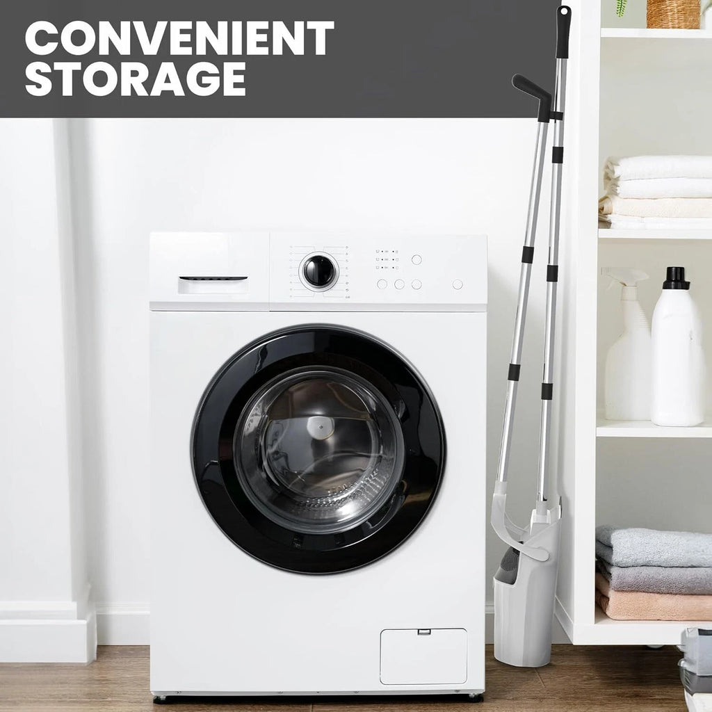 Broom and Dustpan Set - Adjustable Handle Upright Standing Lightweight