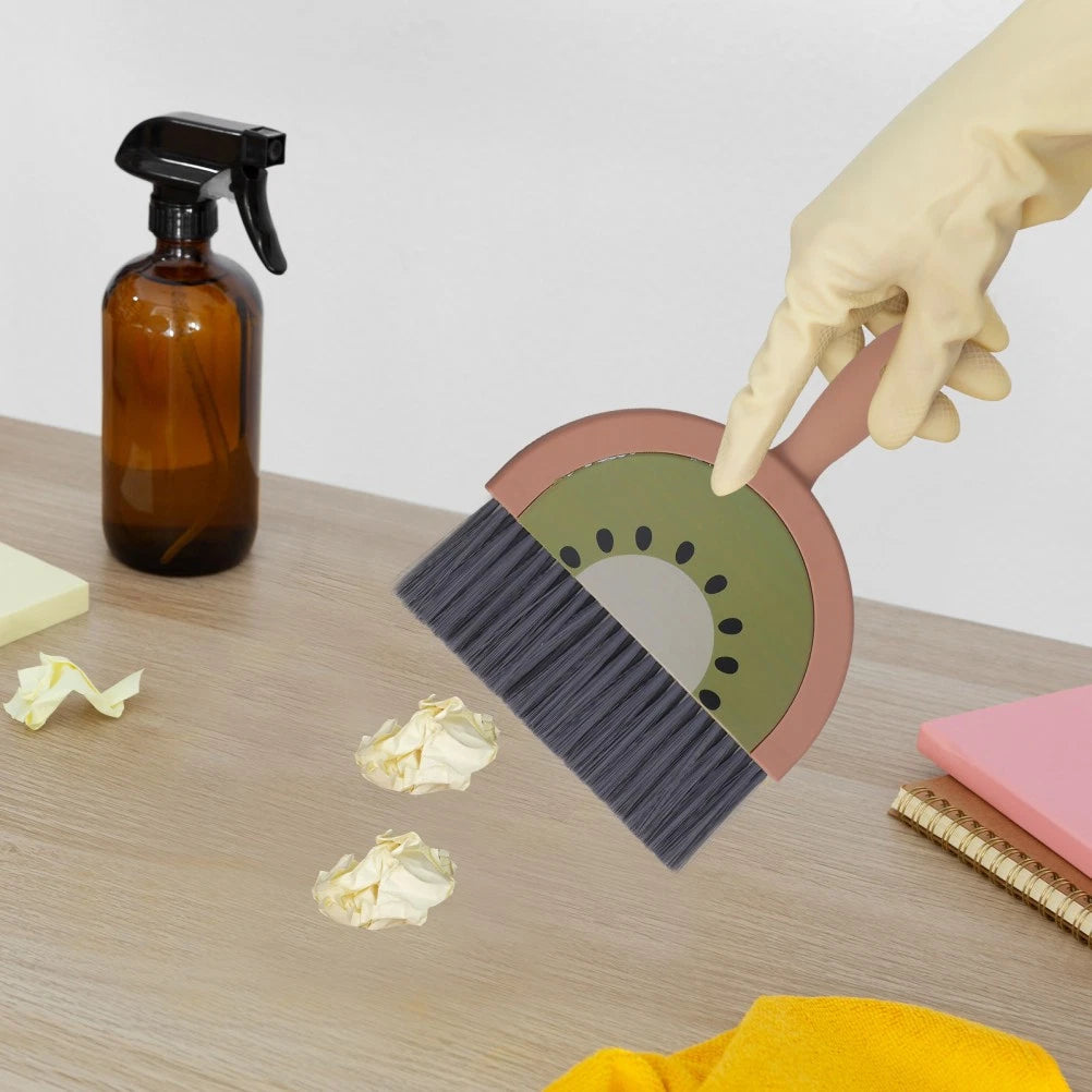 Mini Broom Set Dad Office Brooms for Sweeping Indoor Dustpan and