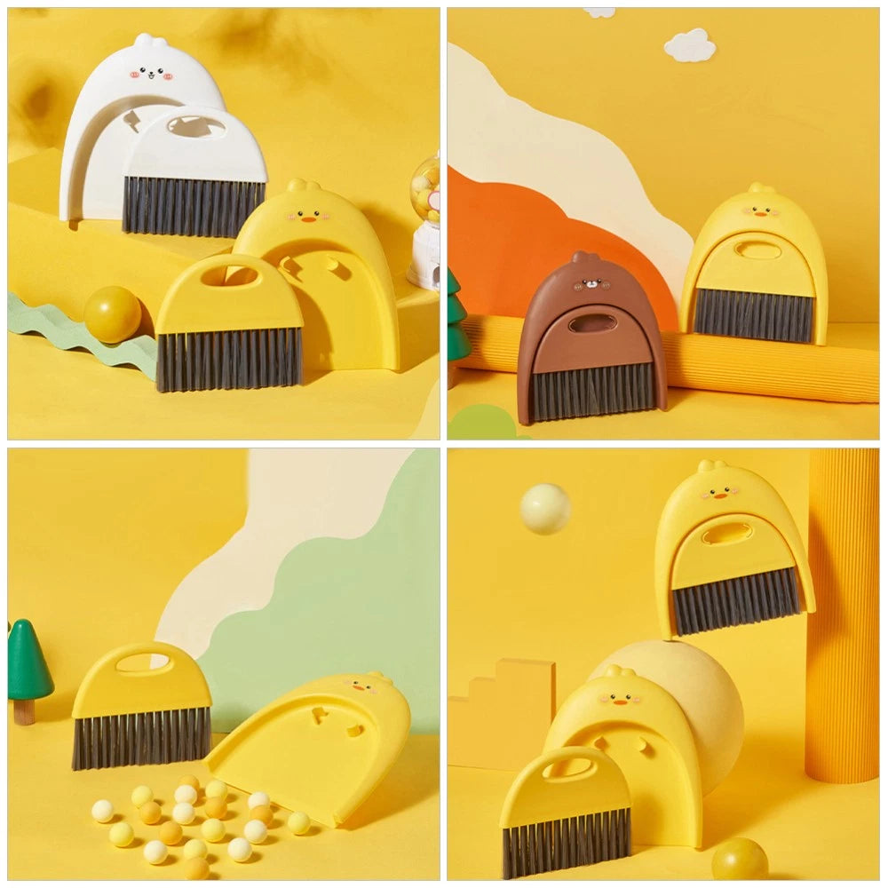Mini Dustpan Broom Set Toddler Dad Sweeping Countertop Brush and