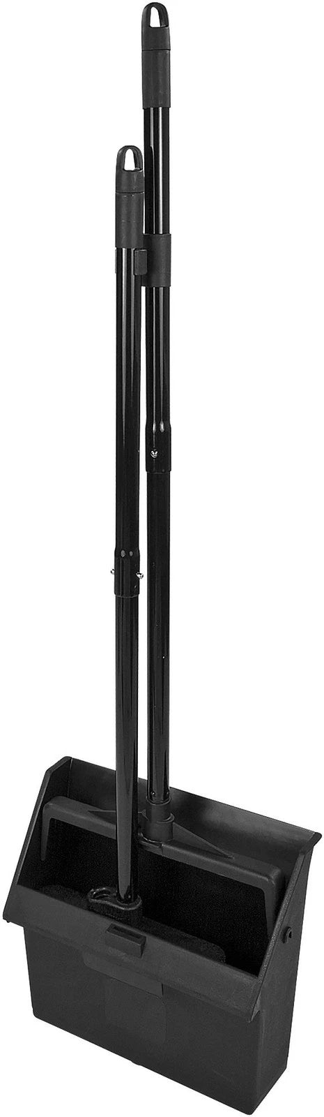 Carlisle Duo-Pan Upright Dustpan & Broom Set for Floor Cleaning - Black