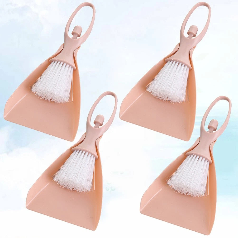 4 Sets Mini Broom Toddler Small and Dustpan for Desktop Cleaning