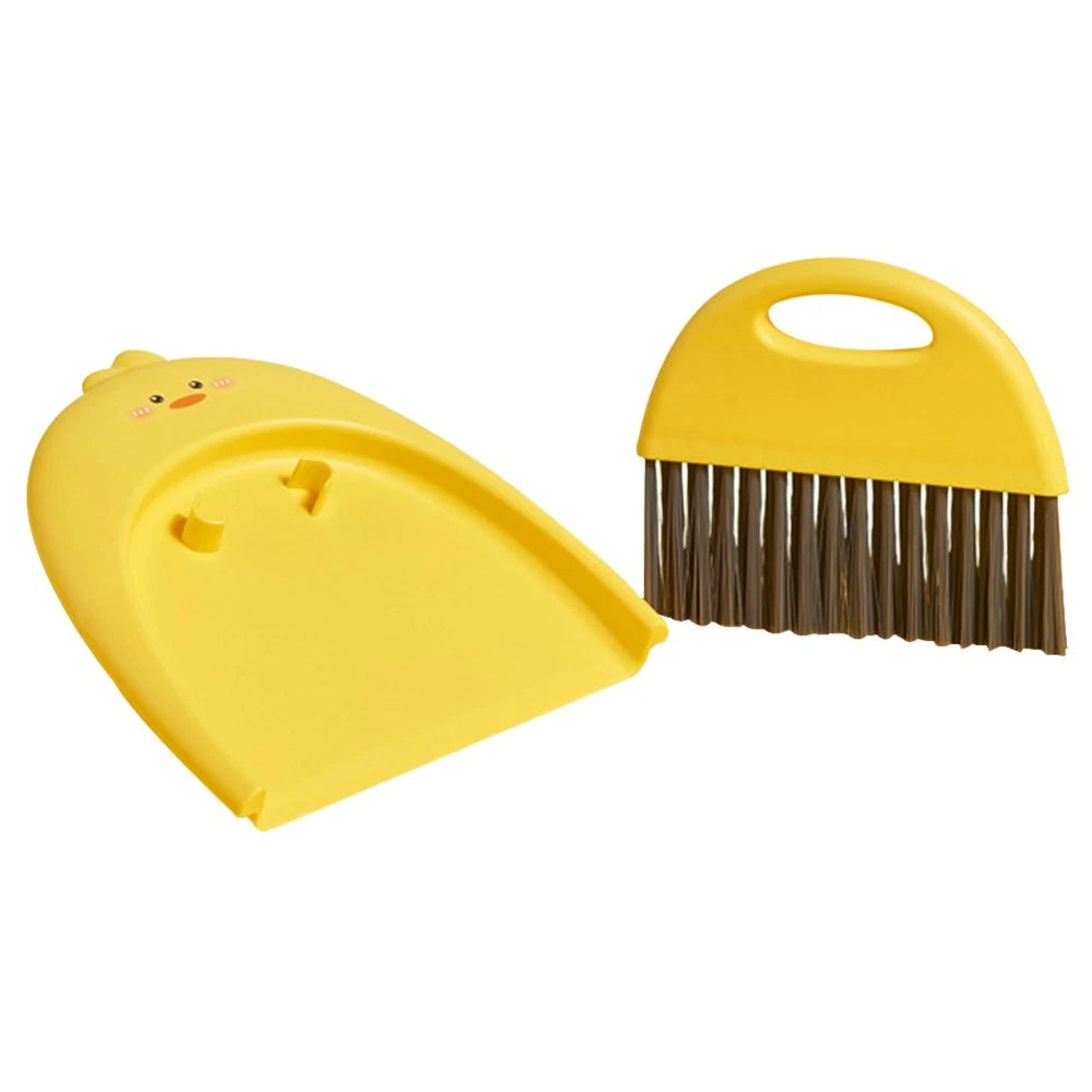 Mini Dustpan Set Baby Small Plastic Broom and Tabletop Cleaning Brush