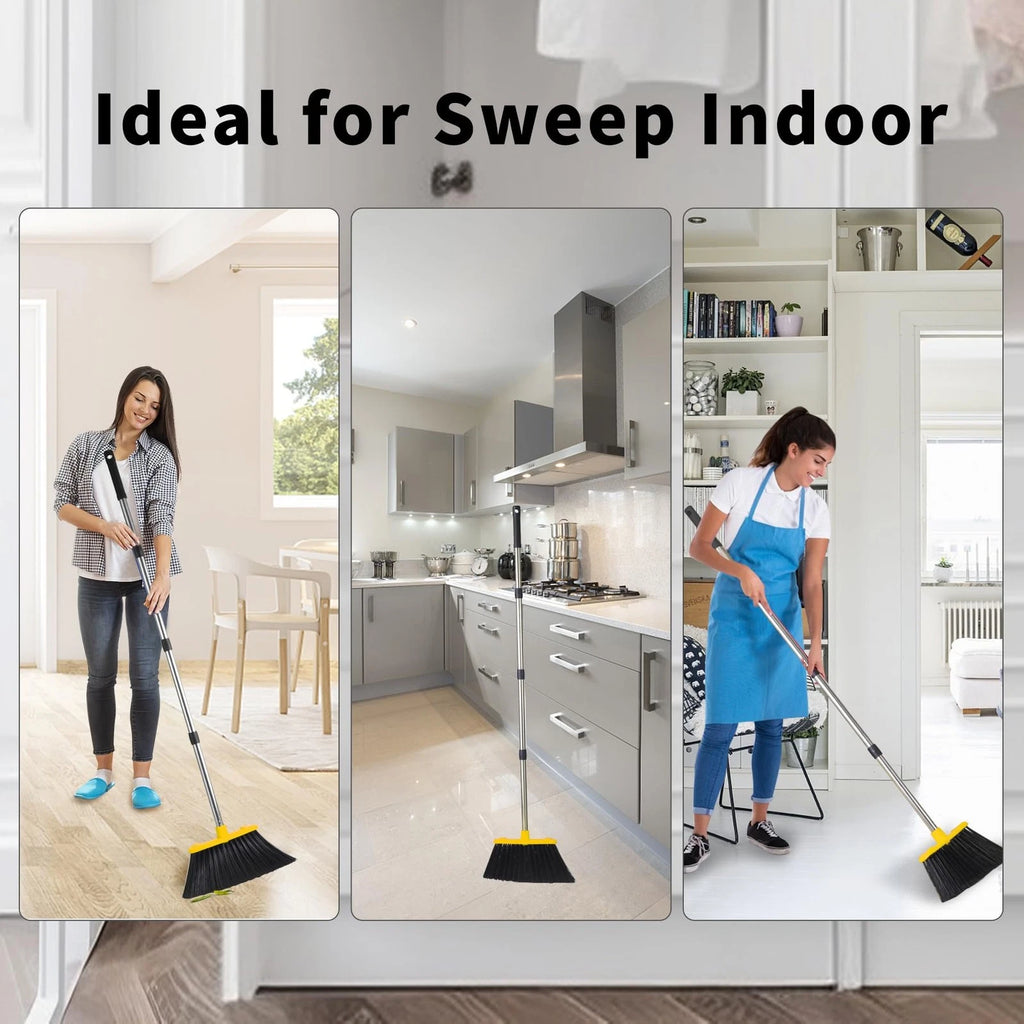 Tiumso Broom with Dustpan Combo Set, Brooms and Dustpans Sets with 51'' Long ...