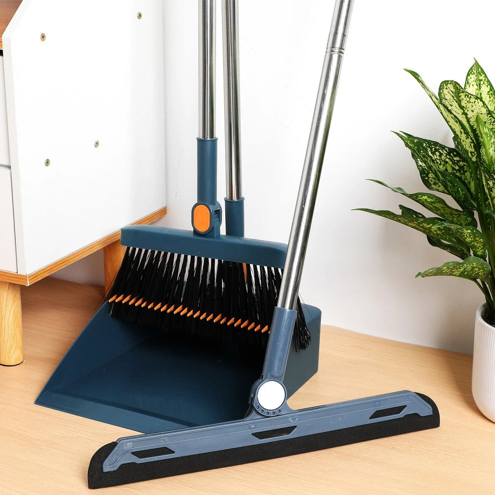 Indoor Cleaning Folding Broom Set Office Dad Dustpan Brooms with Dustpans