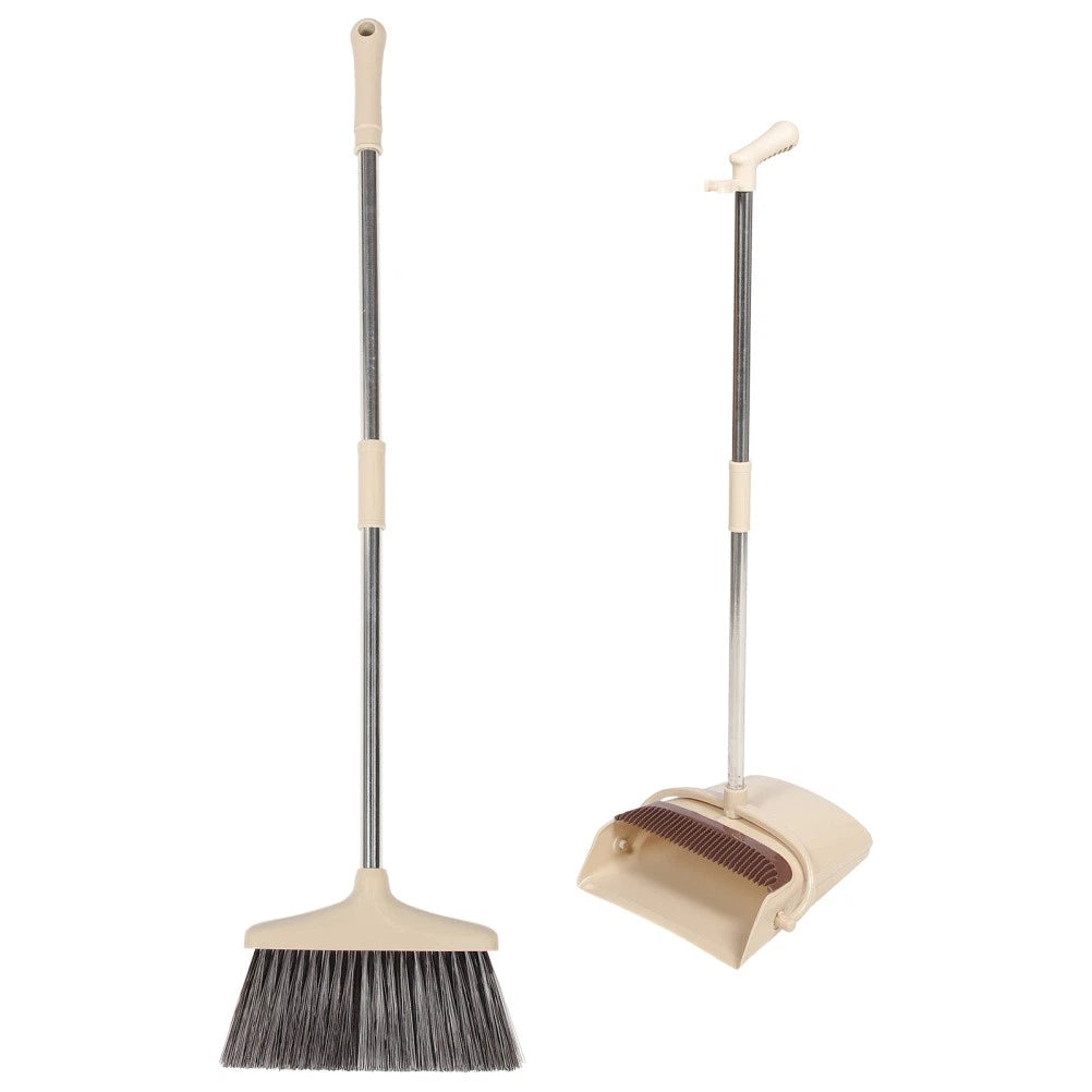 Broom Dustpan Set Washable Duster and Office Plastic Floor Sweeper