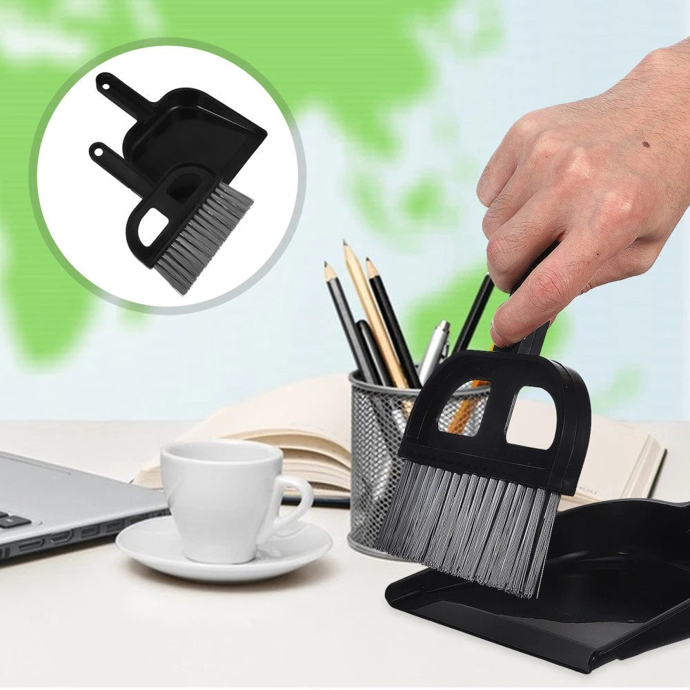 Broom Dustpan Set Small Sweeping Countertop Brush Car Vent Cleaner