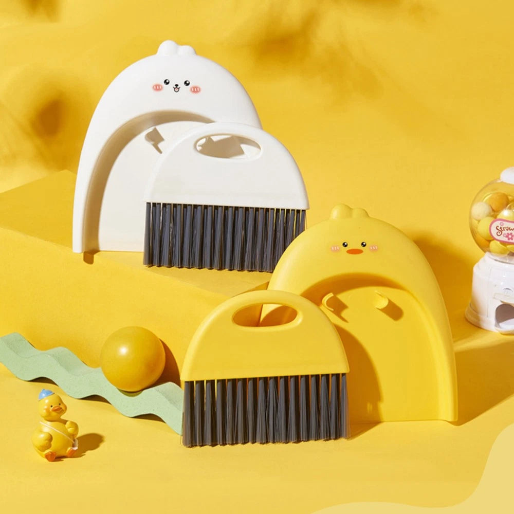 Mini Dustpan Set Baby Child Small Broom and Tabletop Cleaning Brush
