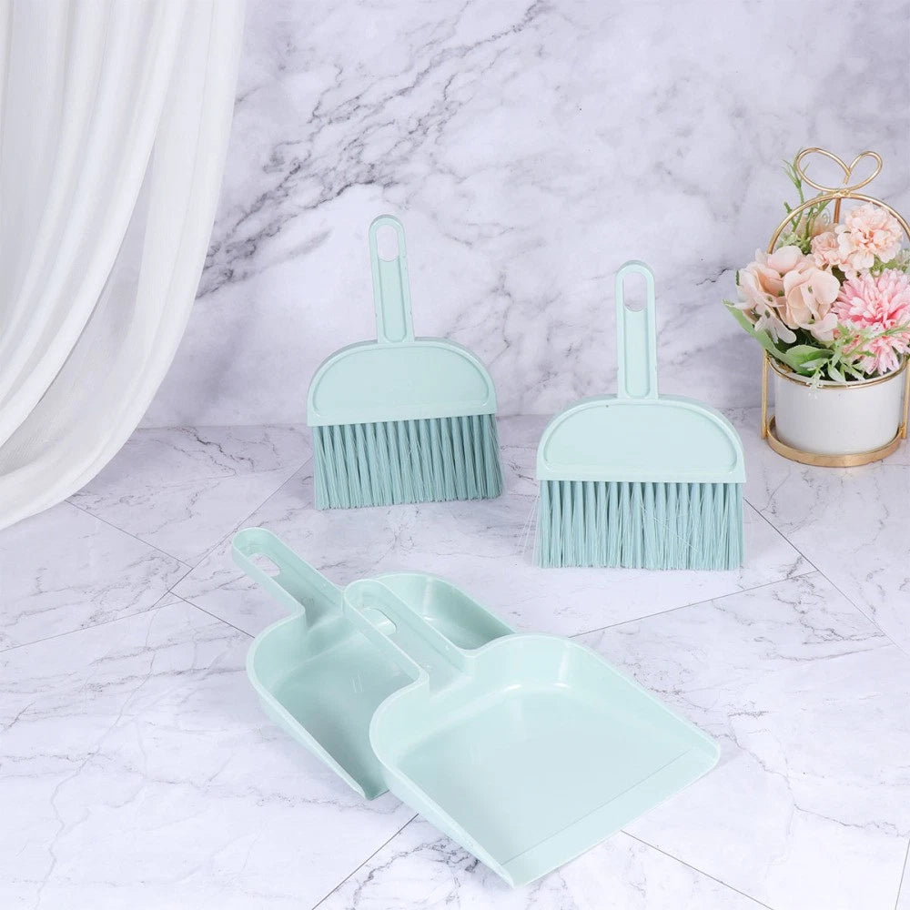 2 Sets Mini Dustpan Broom Small Brush Pet Cage Cleaning Supplies